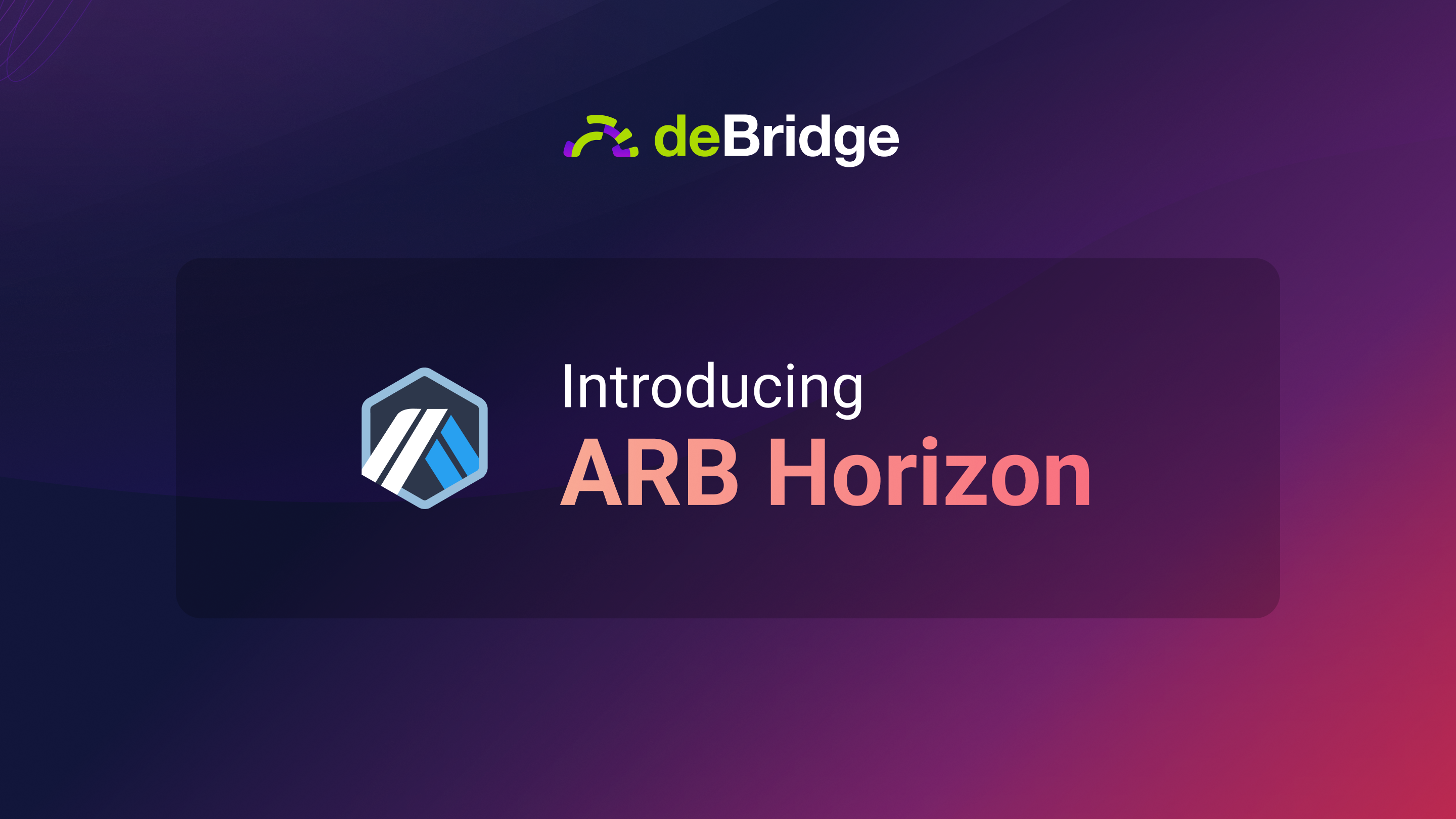 deBridge ARB Horizon is now live!