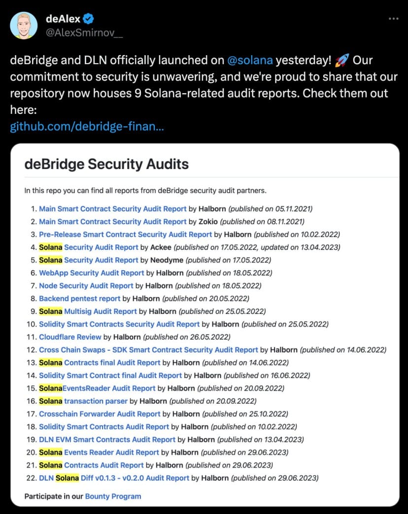 deBridge Security Audits 2023