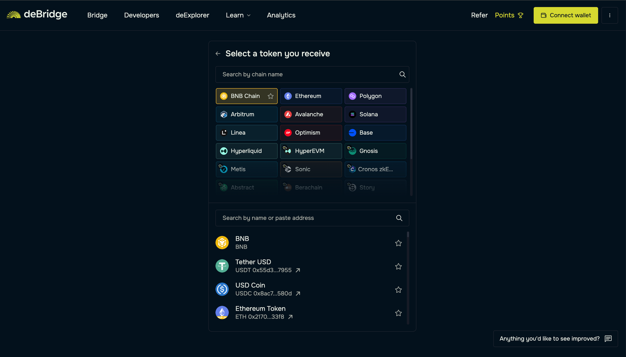 Asset Selection BNB Chain