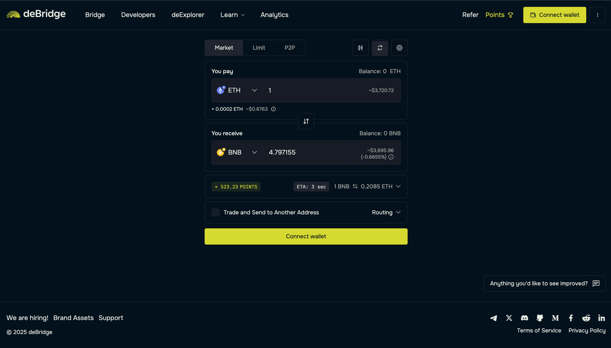 Quotes for ETH-BNB Bridging